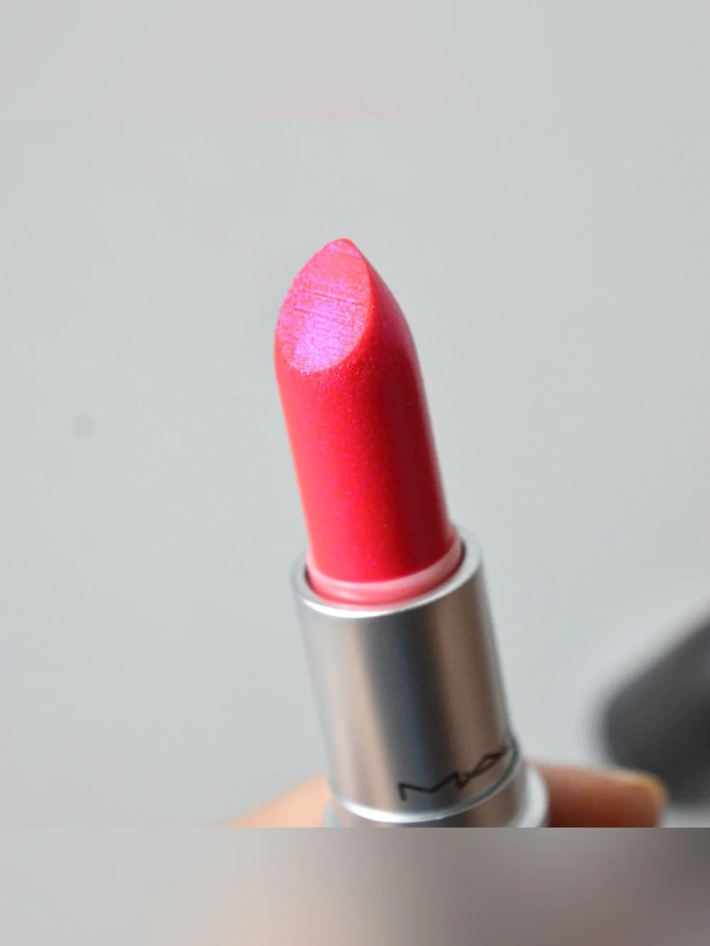 MAC Cosmetics Lipstick *PINK, YOU THINK?* Discontinued Violet Shimmer Neon Pink